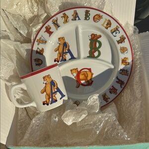 Tiffany & Co. Alphabet Bears Plate and Mug Set
